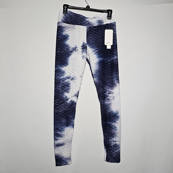 Vizio blue tie dye textured leggings nwt size Juniors XL - Picture 3 of 7